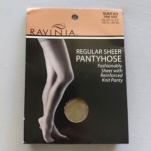 Ravinia Regular Sheer Pantyhose - Suntan One Size  WIC 527728 NEW in PKG